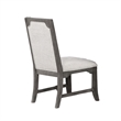 Leslee Dining Side Chair Set of 2- Gray Polyester- Sculpted Tall Back