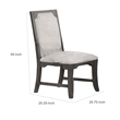 Leslee Dining Side Chair Set of 2- Gray Polyester- Sculpted Tall Back