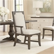 Leslee Dining Side Chair Set of 2- Gray Polyester- Sculpted Tall Back