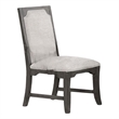 Leslee Dining Side Chair Set of 2- Gray Polyester- Sculpted Tall Back