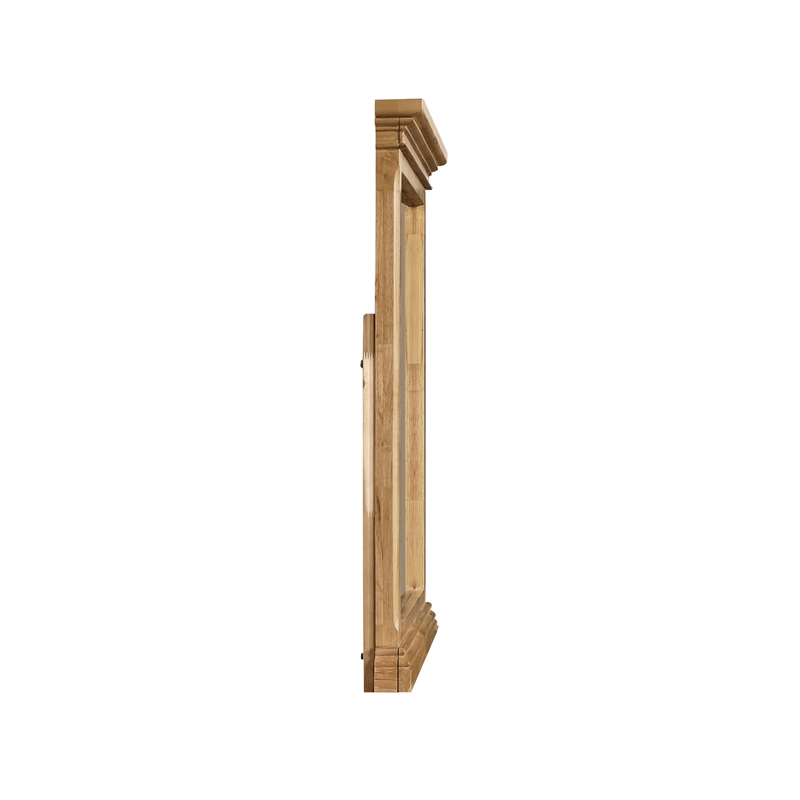 Seny Dresser Mirror- Crown Molding- Honey Brown Rubberwood- 33x48
