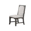 Leslee Dining Armchair Set of 2- Gray Polyester- Sculpted Tall Back