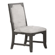 Leslee Dining Armchair Set of 2- Gray Polyester- Sculpted Tall Back