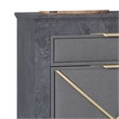 Semy Nightstand- 2 Gold Accented Drawers- Gray Marble Laminate
