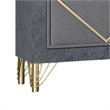 Semy Nightstand- 2 Gold Accented Drawers- Gray Marble Laminate