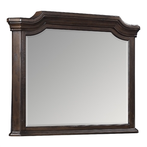 Lynda Dresser Mirror- 44 Inch Low Distortion- Walnut Brown Crown Molding