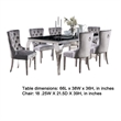 Rico 7pc Counter Height Table Set with 6 Padded Fabric Chairs- Gray