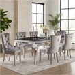Rico 7pc Counter Height Table Set with 6 Padded Fabric Chairs- Gray