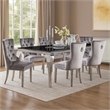 Rico 7pc Counter Height Table Set with 6 Padded Fabric Chairs- Gray