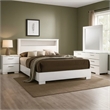 Aman 4pc Queen Bedroom Set- LED Headboard with Shelf- White Wood