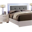 Gely 5pc Queen Bedroom Set- 2 Nightstands- Button Tufted- LED- Glossy White