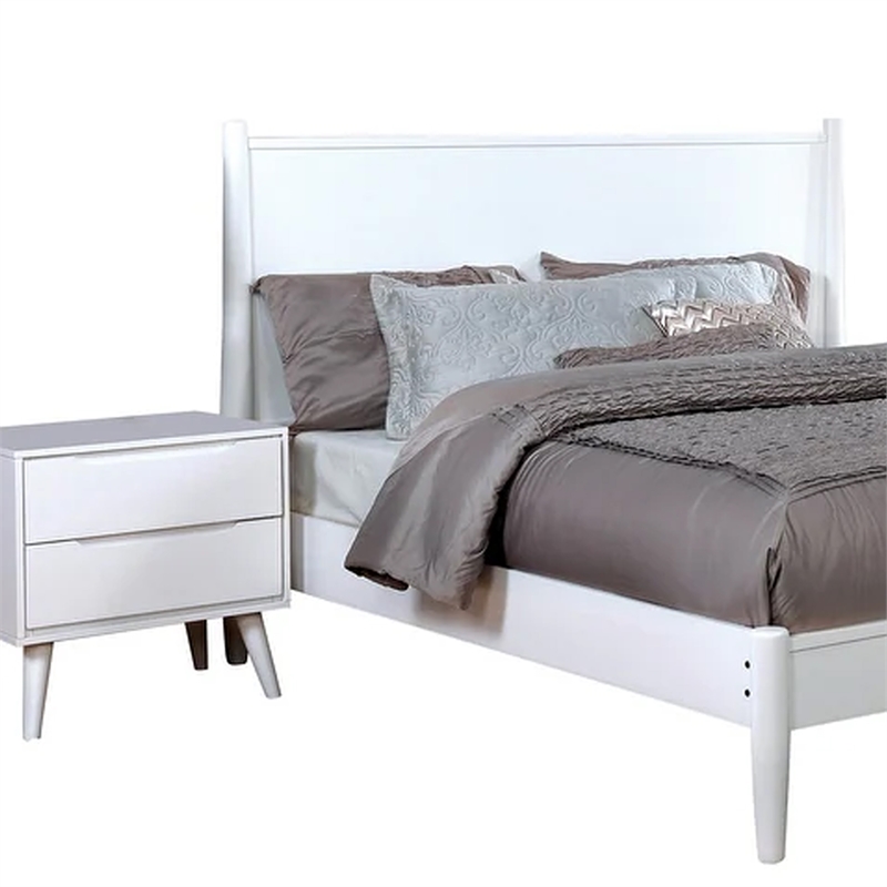 Leyla 4pc Queen Bedroom Set- Dresser with Oval Mirror- White Wood