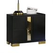 Yoki 5pc Queen Bedroom Set w Underbed LED- Black and Gold- 2 Nightstands