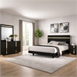 Yoki 5pc Queen Bedroom Set w Underbed LED- Black and Gold- 2 Nightstands