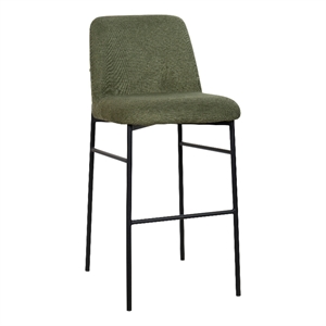 Ery Bar Height Chair Set of 2- Green Cushions- Black Metal Frame
