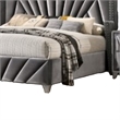 Ino 4pc Queen Bedroom Set with Wingback Headboard- Gray Upholstery