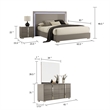 Suni 5pc Queen Bedroom Set w LED Headboard- Light Taupe Gray- 2 Nightstand