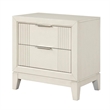 Toi 4pc Queen Bedroom Set w Dresser Mirror- Fluted LED- White Upholstery