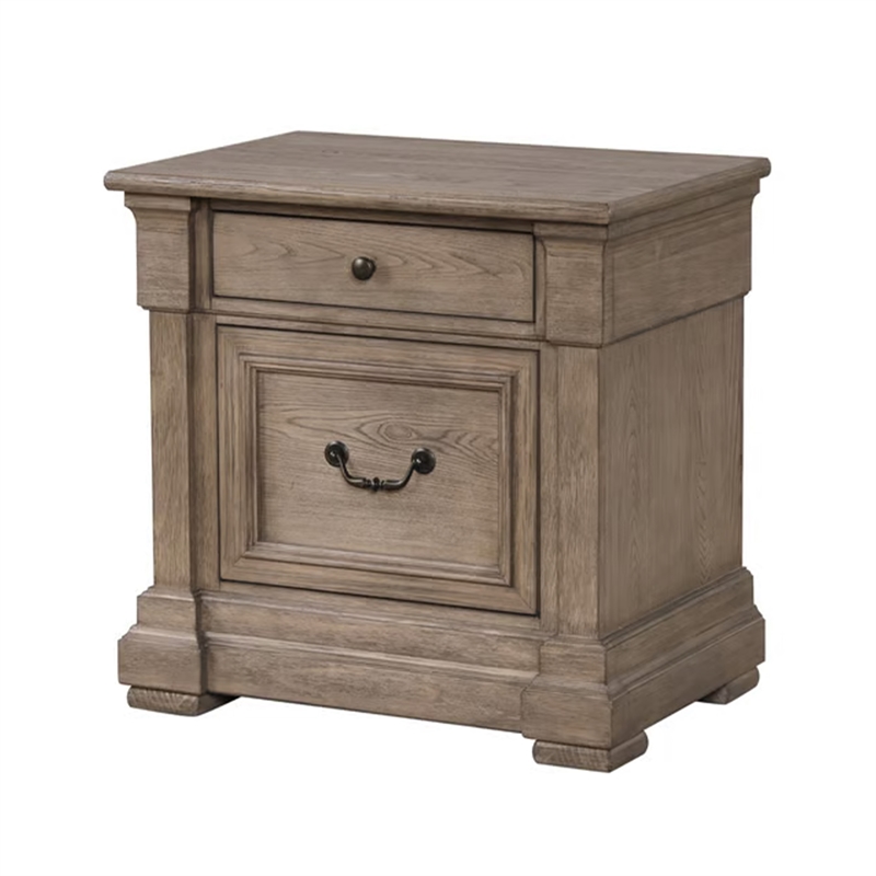 Roi 4pc Queen Bedroom Set- Tall Shutter Headboard- Weathered Gray