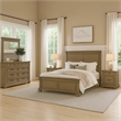 Roi 4pc Queen Bedroom Set- Tall Shutter Headboard- Weathered Gray
