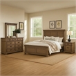 Roi 4pc Queen Bedroom Set- Tall Shutter Headboard- Weathered Gray