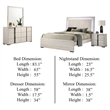 Hyao 4pc Queen Bedroom Set w LED Headboard- Whitewash- Dresser Mirror