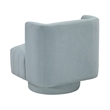 Joya Swivel Accent Chair- Barrel Wingback- Channeled Aqua Blue Polyester