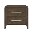 Ema Nightstand- 2 Drawers with Chrome Handles- Dark Walnut Brown