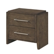 Ema Nightstand- 2 Drawers with Chrome Handles- Dark Walnut Brown