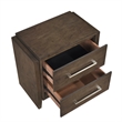 Ema Nightstand- 2 Drawers with Chrome Handles- Dark Walnut Brown