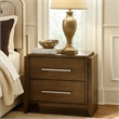 Ema Nightstand- 2 Drawers with Chrome Handles- Dark Walnut Brown