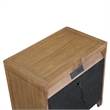 Cery Nightstand- 2 Drawer with Pewter Bar Handles & USB C Port- Brown