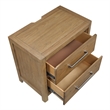 Cery Nightstand- 2 Drawer with Pewter Bar Handles & USB C Port- Brown