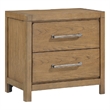 Cery Nightstand- 2 Drawer with Pewter Bar Handles & USB C Port- Brown