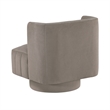 Joya Swivel Accent Chair- Barrel Wingback- Channeled Taupe Gray Polyester