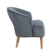 Dora Accent Chair- Open Barrel Back- Dark Gray Velvet- Light Brown Legs
