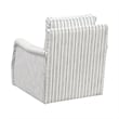 Boni Swivel Accent Chair- Foam Fill- Off White Polyester- Blue Stripes