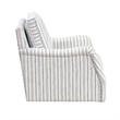 Boni Swivel Accent Chair- Foam Fill- Off White Polyester- Blue Stripes