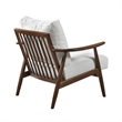 Toni Accent Chair- Foam Fill Beige Polyester- Slat Back Dark Brown Wood