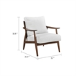 Toni Accent Chair- Foam Fill Beige Polyester- Slat Back Dark Brown Wood