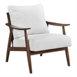 Toni Accent Chair- Foam Fill Beige Polyester- Slat Back Dark Brown Wood
