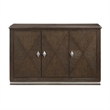 Lecy Sideboard Buffet Console- 56 Inch- 3 Cabinets w Adjustable Shelves- Brown