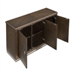 Lecy Sideboard Buffet Console- 56 Inch- 3 Cabinets w Adjustable Shelves- Brown