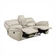 Tony Manual Reclining Loveseat w Center Console- USB Ports- Sand Brown