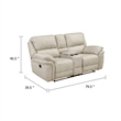Tony Manual Reclining Loveseat w Center Console- USB Ports- Sand Brown