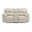 Tony Power Reclining Loveseat w Center Console- USB Ports- Sand Brown