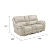 Tony Power Reclining Loveseat w Center Console- USB Ports- Sand Brown