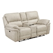 Tony Power Reclining Loveseat w Center Console- USB Ports- Sand Brown