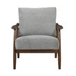 Toni Accent Chair- Foam Fill Gray Polyester- Slat Back Dark Brown Wood
