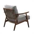Toni Accent Chair- Foam Fill Gray Polyester- Slat Back Dark Brown Wood